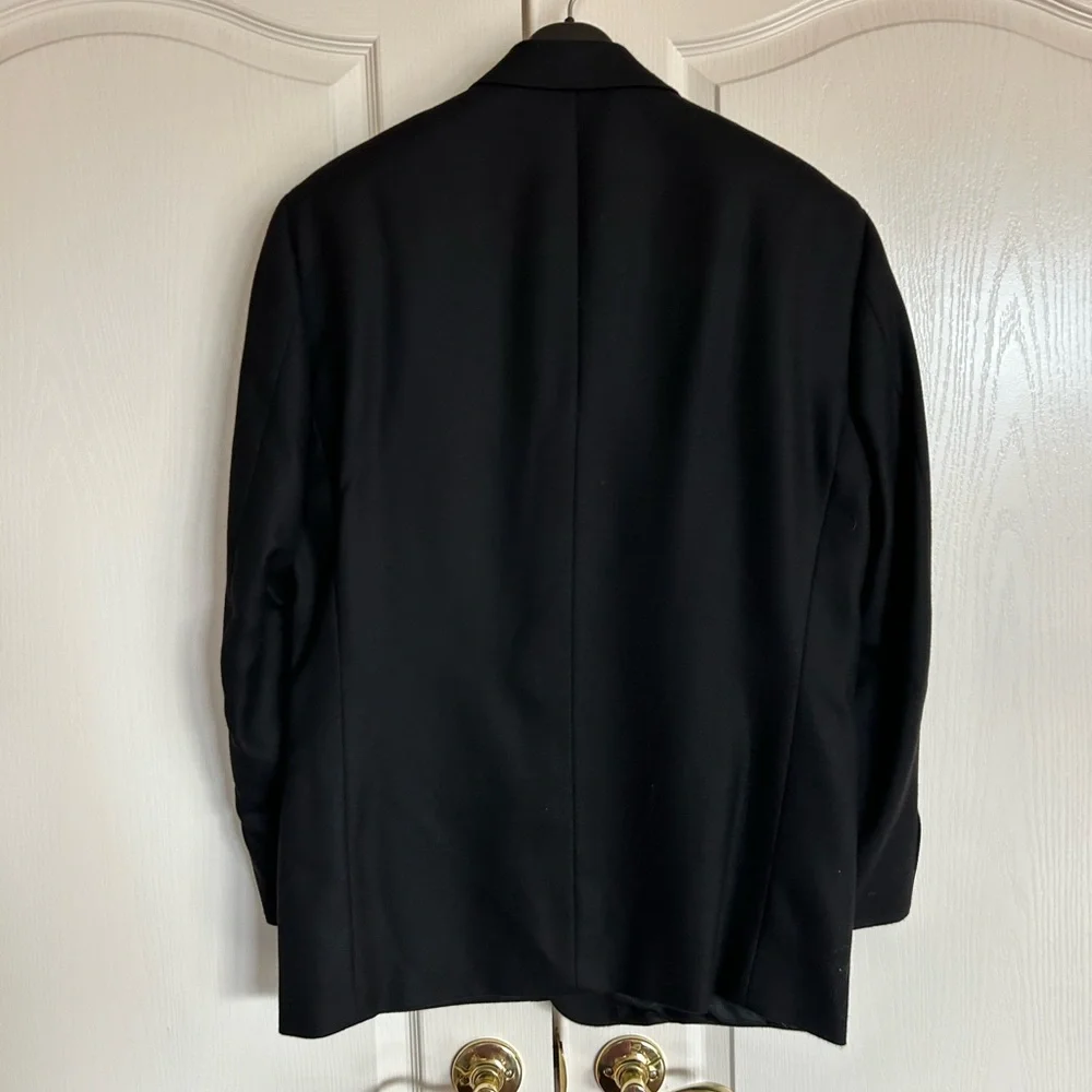 Andrew Fezza lambswool cashmere silk lined black classic sportcoat size 44R
